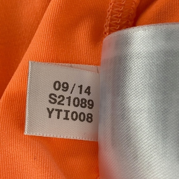 Adidas Neon Orange Climalite V-Neck Tee Women's Size Medium - Picture 8 of 9